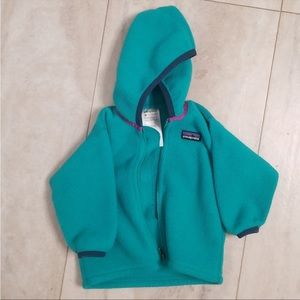 Teal Patagonia baby hoodie 6 month